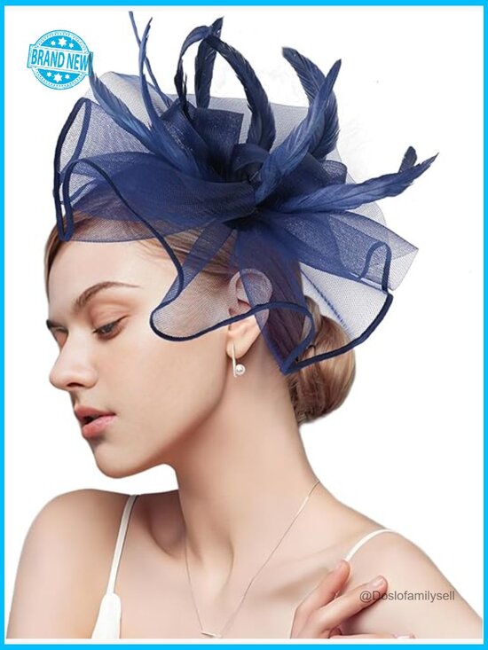 Feather Fascinator Headpiece Tea Party Derby Cocktail Wedding Church 20s Party